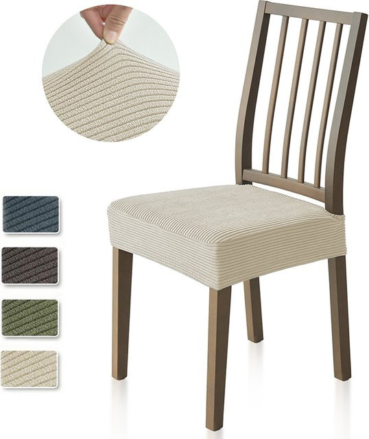 WANERQU Jacquard Stuhlbezug für Esszimmerstühle, elastischer Stretch-Schonbezug mit Streifenmuster, schmutzabweisend - Bild 1