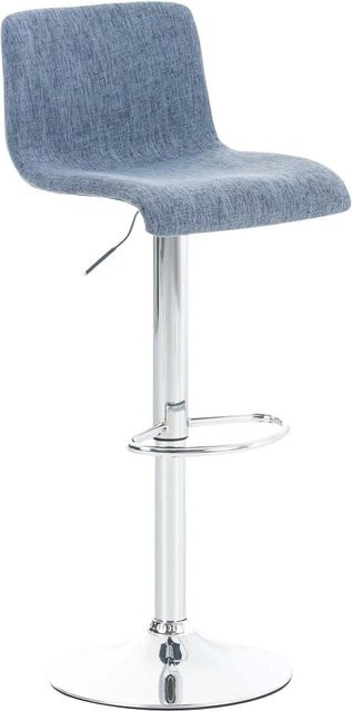 DELUKE Barhocker BERLIN Barstuhl mit Lehne in Blau aus Stoff mit 360 Grad Drehsitz und modernem Design, B/T/H: 39,0 x 36,0 x 110,0 cm - Bild 1