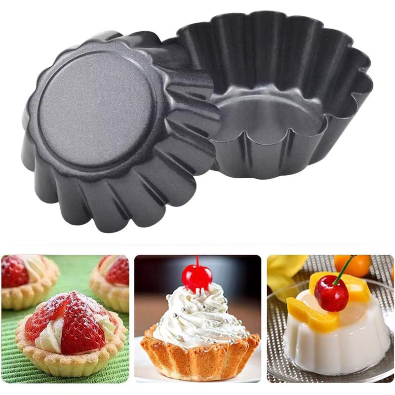 24-teiliges YOCITY Backset aus Kohlenstoffstahl in Schwarz, Antihaft-Muffinform und Eierkuchenform für Muffins, Kekse und Pizza - Bild 3
