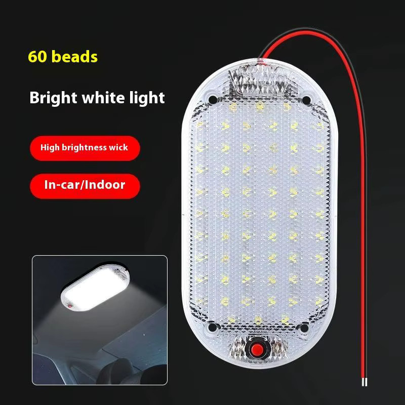 ESHYLALA LED Innenraumbeleuchtung für Auto und Wohnmobil, weiße Deckenlampe zur Leselicht-Nutzung, 12V-85V Universal Dachleuchte - Bild 5