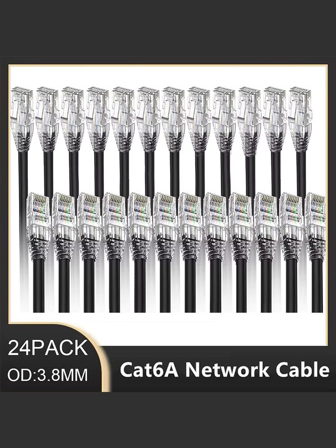 24er-Pack Cat6a Ethernet Patchkabel Slim UTP 10G LAN-Kabel 28AWG PoE in Weiß - Bild 4