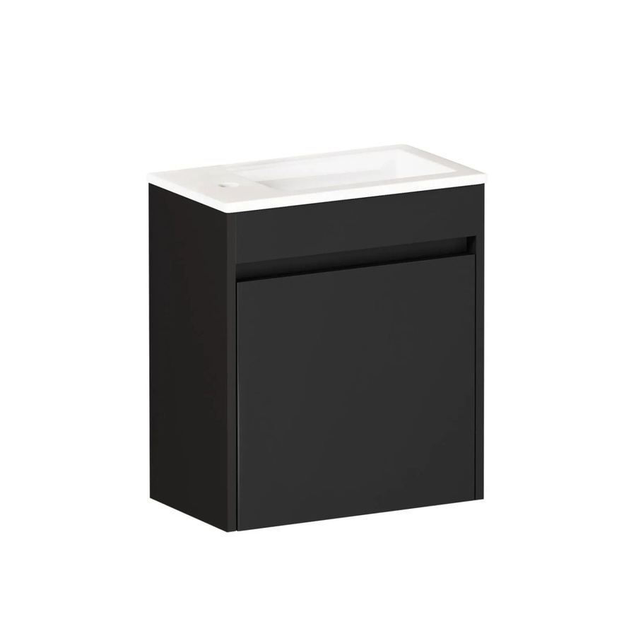 PXloue Badschrank Schwarz mit Soft-Close-Tür für das Badezimmer, Breite: 46 cm - Bild 2