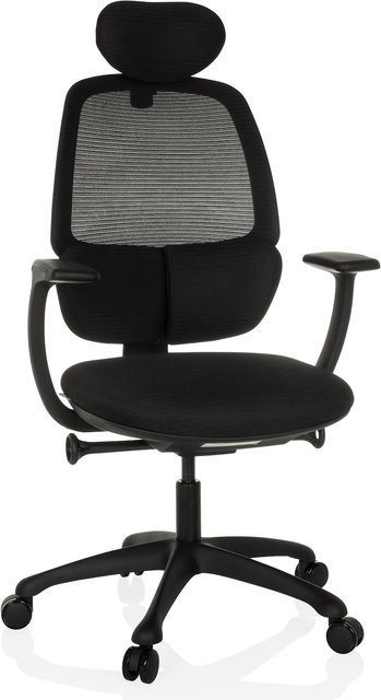hjh OFFICE Profi Bürostuhl RI-COVER mit Armlehnen aus Stoff und Netzstoff - Bild 1
