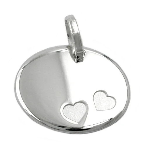 SIGO Anhänger oval, 2 Herzen, 925 Silber, Unisex - Bild 1