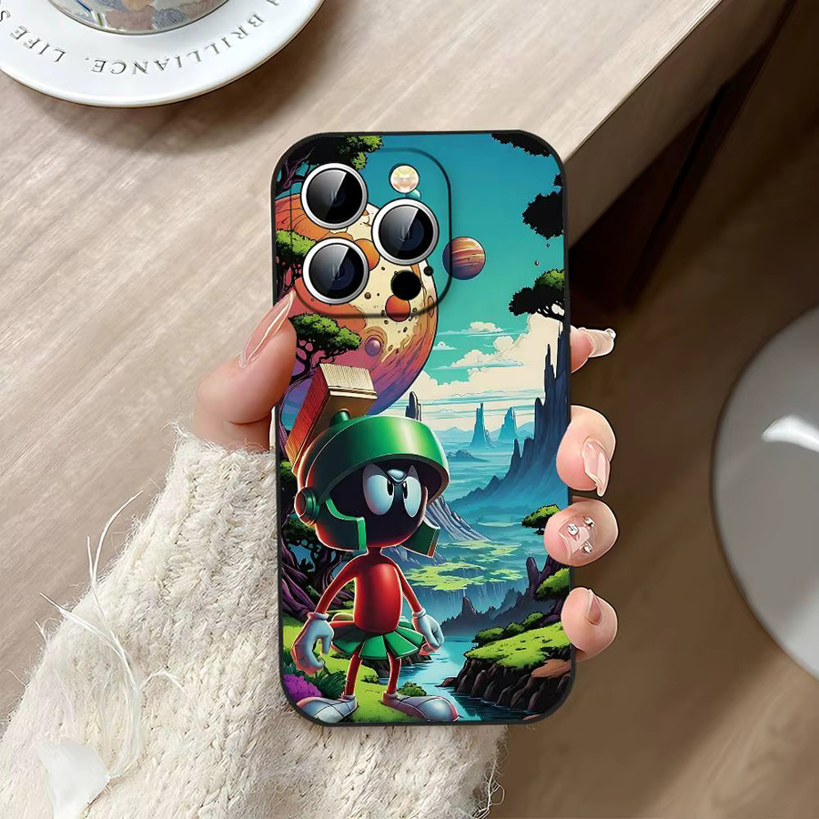Handyhülle Cartoon M-Marvin The-Martian in Schwarz passend für iPhone 17, 16, 15, 14, 13, 11 Pro Max, Plus, X, XR, XS Max und 13 Mini - Bild 3