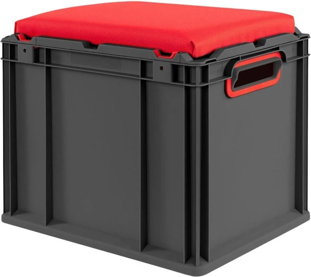 PROREGAL Eurobox Nextgen Seat Box Sitzbox Rot-Schwarz, H x B x T: 36,5 x 30 x 40 cm, 30 Liter - Bild 1