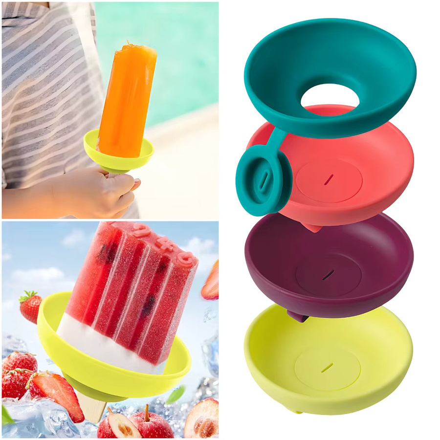 APWIKOGER Eis am Stiel Halter aus Silikon und Kunststoff in Grün, tropfsicheres Rack für gefrorene Leckereien - Bild 2