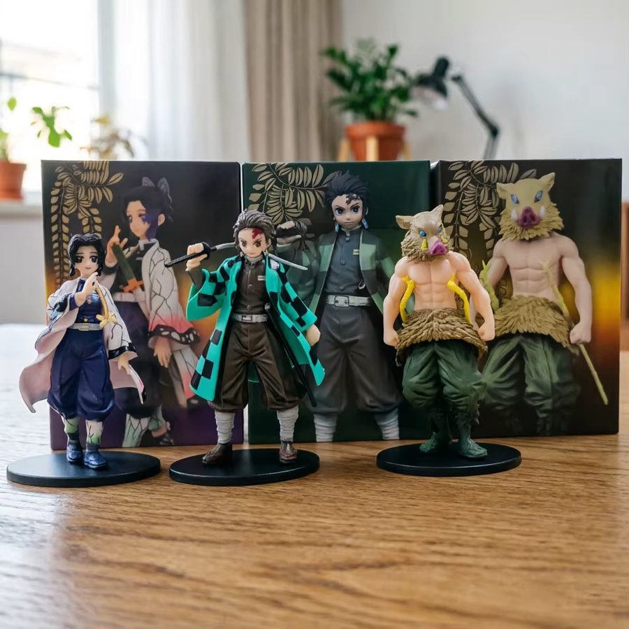 Bandai Demon Slayer Kimetsu no Yaiba Kamado Tanjirou Agatsuma Zenitsu Nezuko Actionfigur, PVC, 1-6-teiliges Set - Bild 2