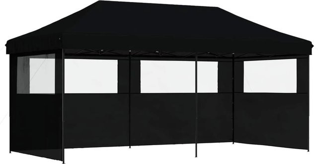 vidaXL Party-Zelt Schwarz aus Oxford-Stoff und Stahl, B/T/H: 580 x 292 x 315 cm - Bild 1