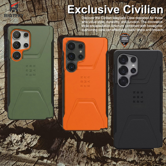 Robuste stoßfeste Panzer-Handyhülle für Samsung Galaxy S26 Ultra und S25 Ultra in Grün - Bild 1