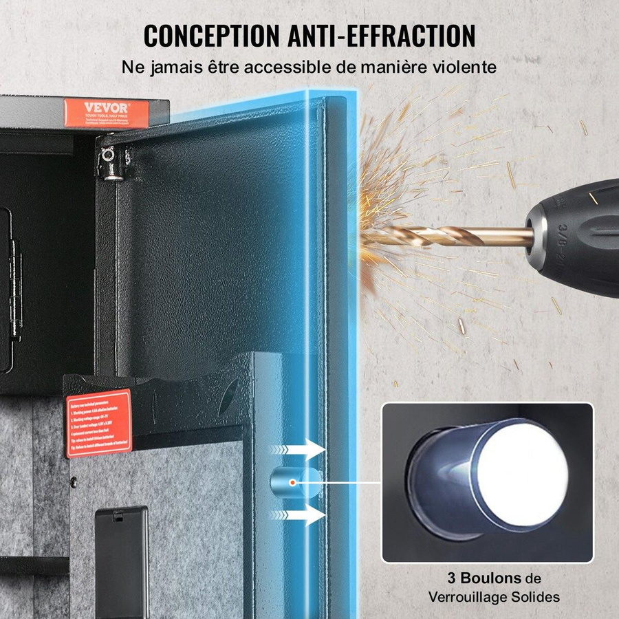 Buying Solutions MB Gewehrschrank mit digitaler Tastatur und Schloss für 5 Gewehre, Schwarz - Bild 8