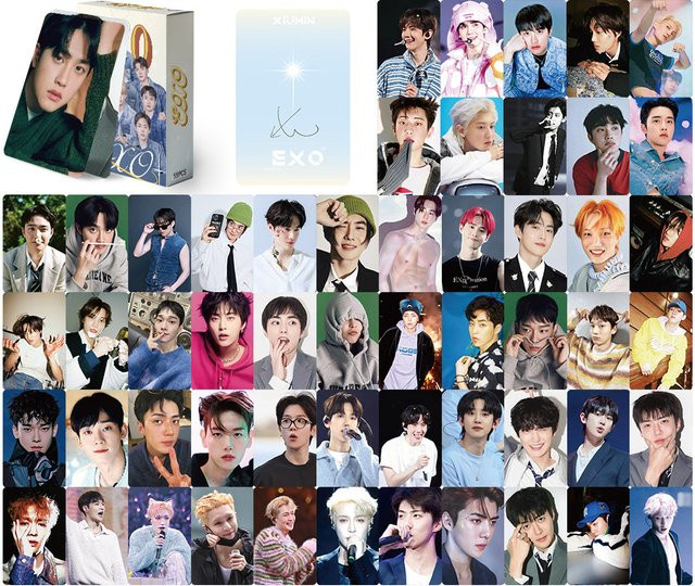 EXO Kpop Boy Band Lomo-Karten Set mit 55 doppelseitig bedruckten Fotokarten und Postkarten in Multicolour - Bild 1