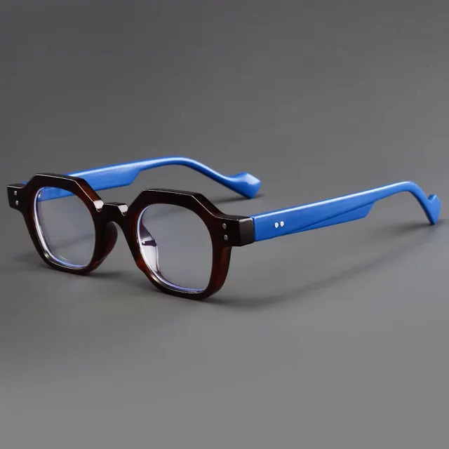 MDOD Lesebrille, Vollrand, hexagonal, Kunststoff, blau - Bild 1