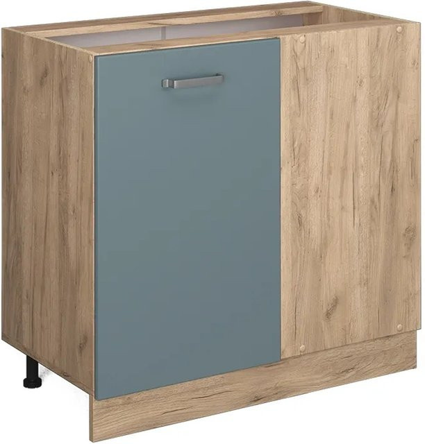 Vicco Eckunterschrank R-Line Küchenschrank in Blau-Grau und Solid Eiche, modern - Bild 2