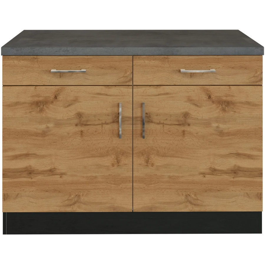 Küchen-Unterschrank Sorrento von Held Möbel in Eiche Grau, B/T/H: 100 x 60 x 85 cm - Bild 2