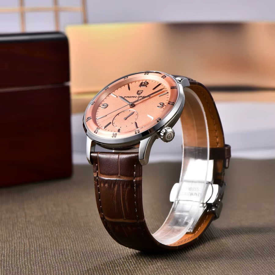 PAGANI DESIGN Armbanduhr, Automatik, Edelstahl, Leder, 42 mm, Herren - Bild 3