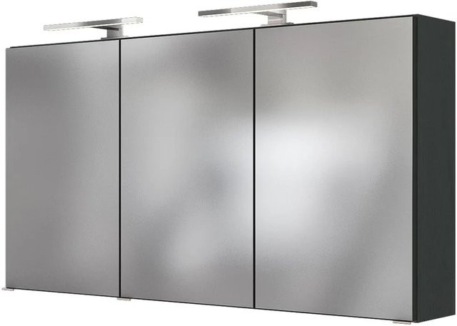 Held Möbel 3D-Spiegelschrank Bari in Grau Eiche, Breite: 120 cm, Höhe: 64 cm, Tiefe: 20 cm - Bild 1