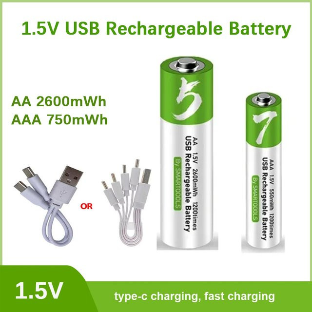 HONGXUNJIE AA-Akku 1,5V 2600mWh zum schnellen Aufladen für Fernbedienungen, Tastaturen und Spielzeuge - Bild 1