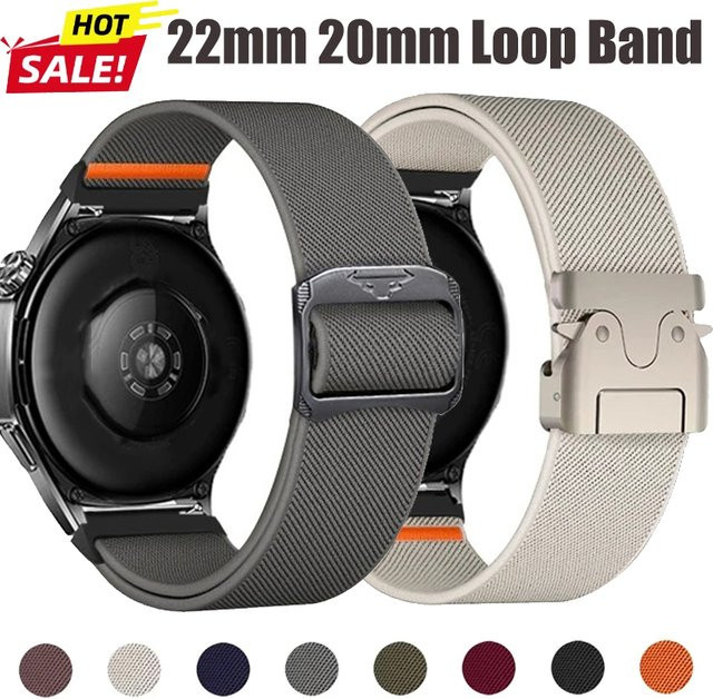 CHIICSMART Nylonarmband für Samsung Galaxy Watch 7/6/5/4/3, Gear S3, Huawei Watch GT4/GT3/2 Pro und Amazfit GTR 4/GTS, Breite: 22 mm oder 20 mm - Bild 1