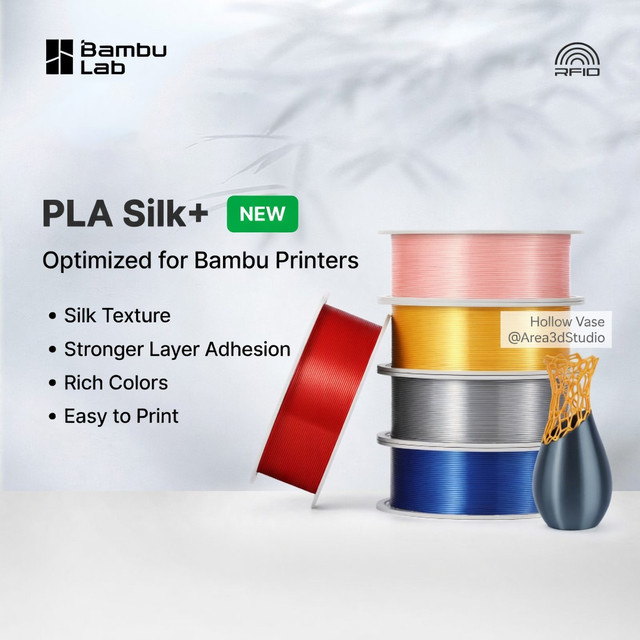 Bambu Lab Original PLA Silk+ Filament mit glänzender Seiden-Textur in Grey Multicolour, 1 kg, mit RFID zur automatischen Erkennung für FDM 3D-Drucker - Bild 1
