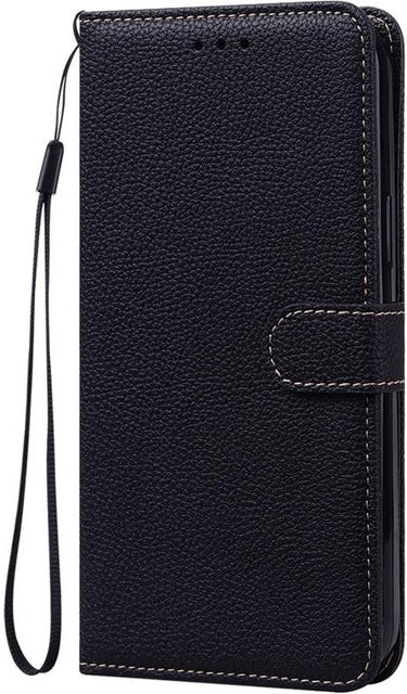 Leder Wallet Flip Case für Samsung Galaxy A51 5G A71 A91 A81 A41 A31 A21S A11 A01 Core mit Kartenhalter in Schwarz - Bild 1