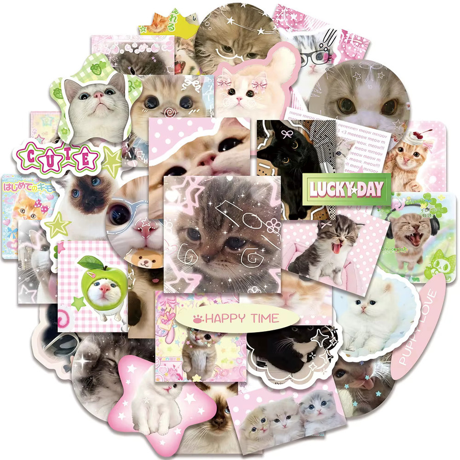 GOGOTU Katzen-Graffiti-Aufkleber, 50-teiliges Set, multicolor - Bild 2