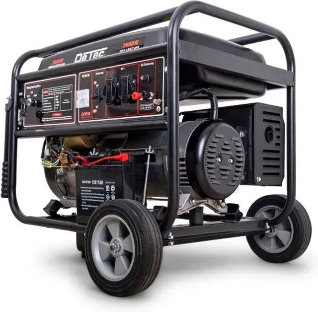 DeTec Benzin Stromgenerator DT LB7500E in Schwarz mit 7 kW Leistung, 230V, 1 Phase und Elektrostart - Bild 1