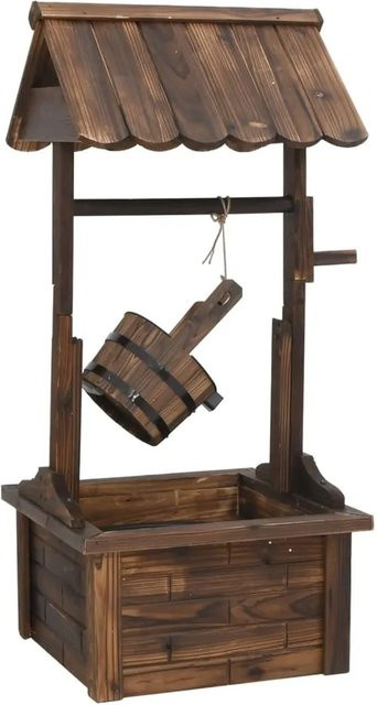 vidaXL Wunschbrunnen mit Pumpe aus Massivholz Tanne in Braun, H x B x T: 112 x 57 x 50 cm - Bild 1