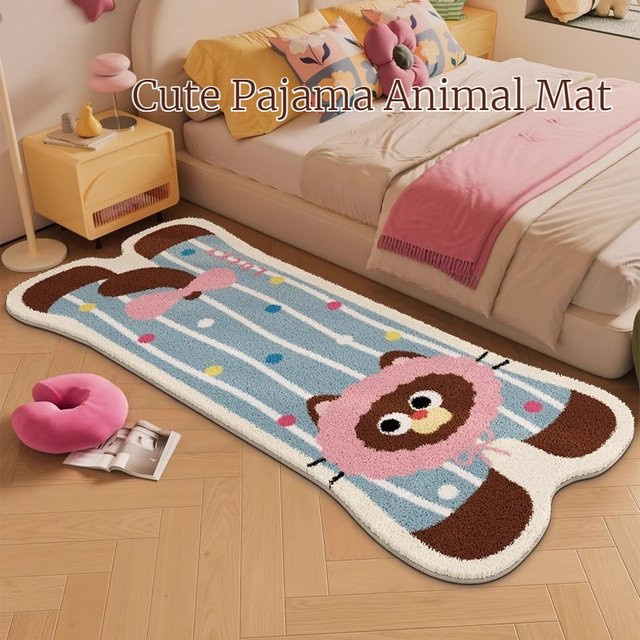 DHDH Flauschiger Teppich in Blau mit Tierdesign aus Kaschmirimitat für Kinderzimmer und Schlafzimmer - Bild 1