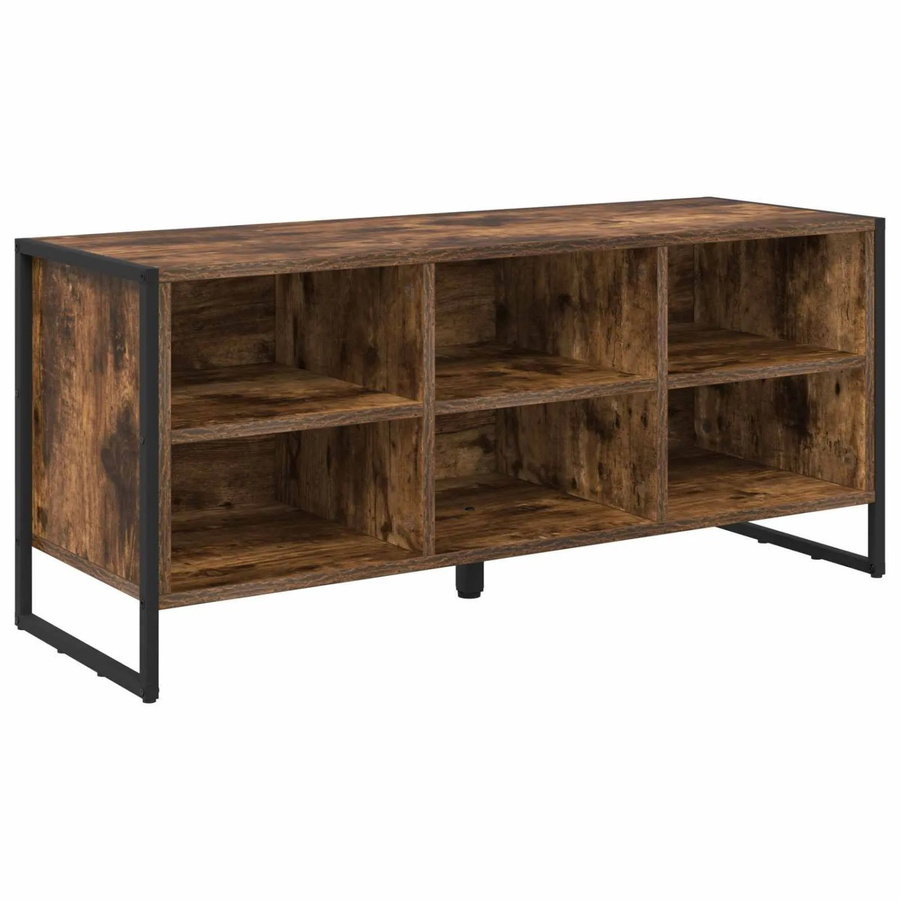 vidaXL Schuhschrank aus Holzwerkstoff in Raucheiche, industrielles Design, B/T/H: 60 x 35 x 44 cm - Bild 2