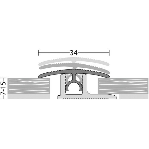 CARL PRINZ Übergangsprofil PROFI-TEC aus Aluminium in Braun, B: 34 mm, H: 15 mm, mit verdeckter Befestigung - Bild 2