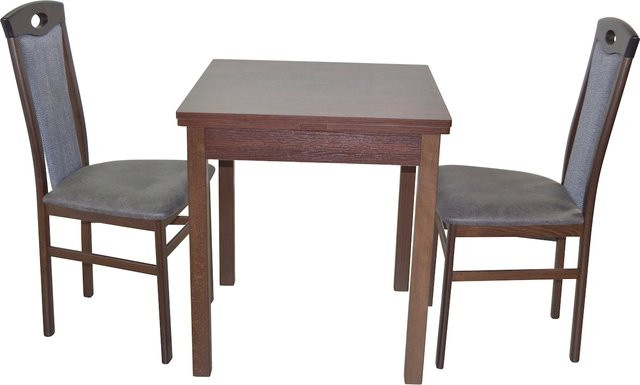 Essgruppe Leander III von Möbel direkt online, 3-teilig, aus Buche Massivholz in Brown, erweiterbar mit Ansteckplatten - Bild 1