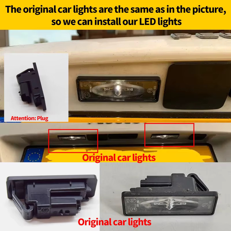 2er Set LED-Nummernschildbeleuchtung APMATAUTO in Schwarz für Peugeot und Citroen, OEM 9815225980 27310588 - Bild 6