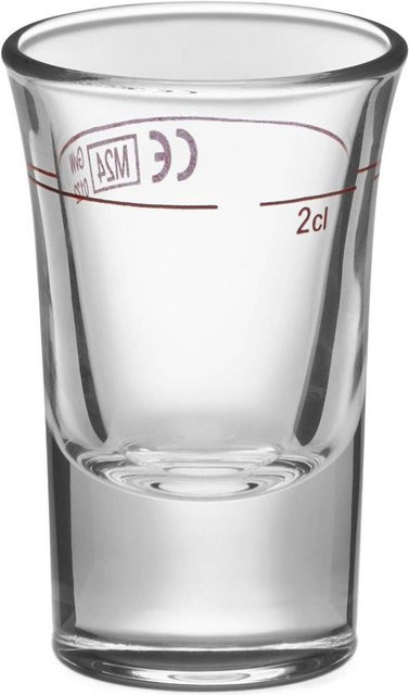 van Well Stamper Dublino Jigger aus Glas, transparent, 20 ml, 12 Stück Packung - Bild 1