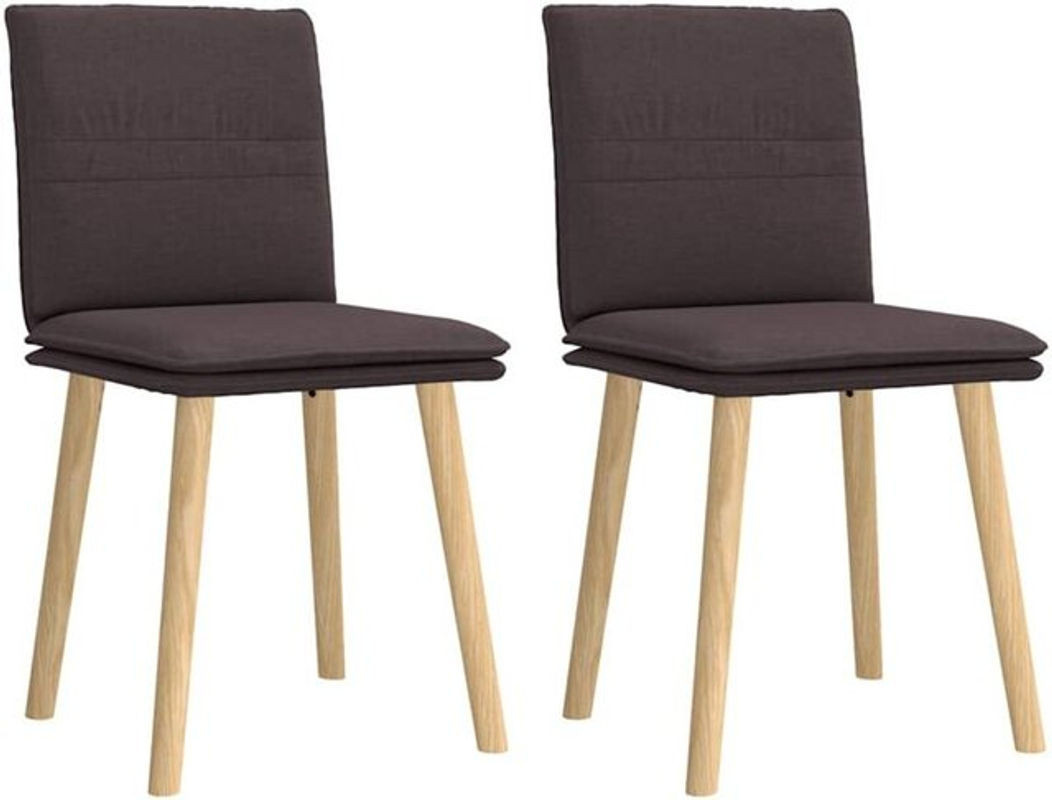 Vidaxl Esszimmerstühle 2er Set in Braun aus Stoff und Massivholz im skandinavischen Design - Bild 1
