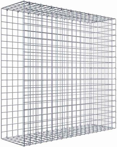 Gabiona Anbaukorb Typ 2 aus Stahl in Silbergrau, B/T/H: 100 x 100 x 30 cm, Maschenweite: 5 x 5 cm - Bild 1