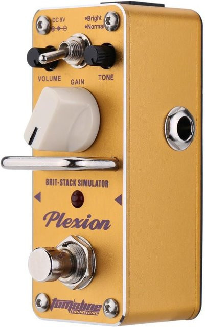 AROMA APN-3 Plexion Brit-Stack-Simulator E-Gitarren-Effektpedal Mini-Einzeleffekt mit True Bypass in Weiß/Goldgelb - Bild 1