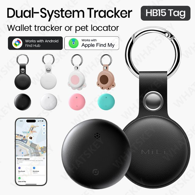 Peocke Dual-System GPS-Tracker Anti-Verlust-Tag für Android und iOS in Blau - Bild 1
