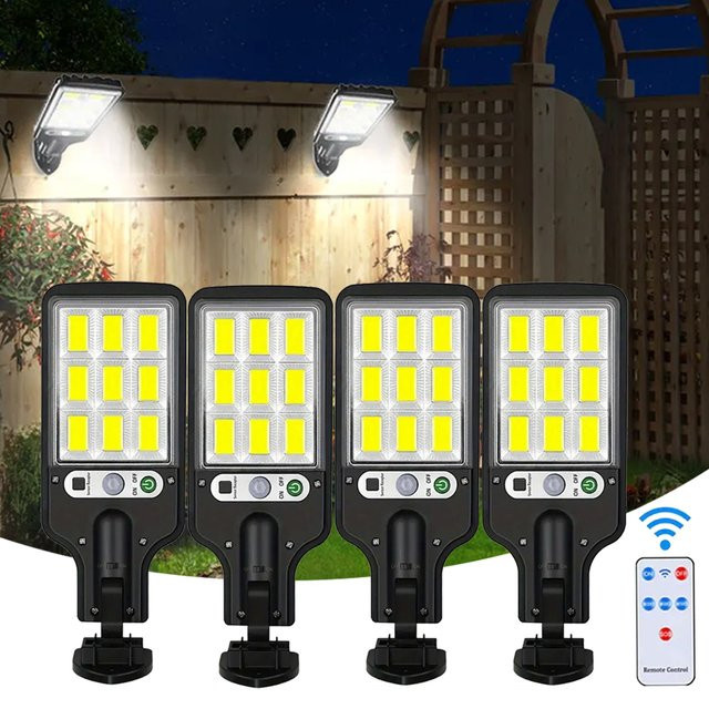 GGBEE Solar-LED-Wandleuchte mit Bewegungssensor in Schwarz für Garten und Terrasse - Bild 1