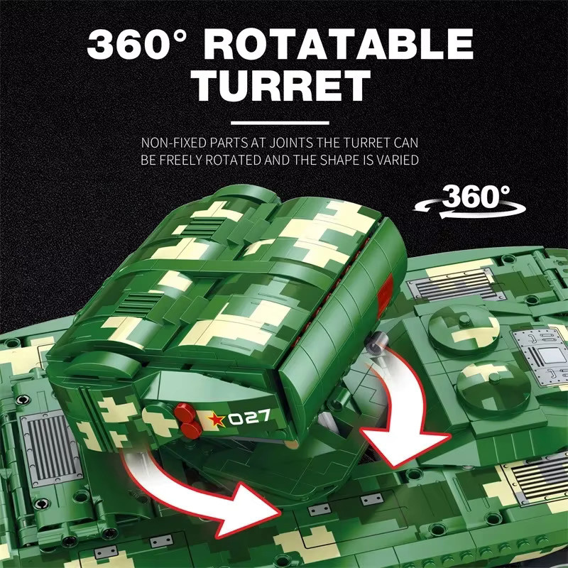 XMWL MOC-55027 Raketenpanzer-Modell, Bausteine, ferngesteuert, 1488 Teile - Bild 4