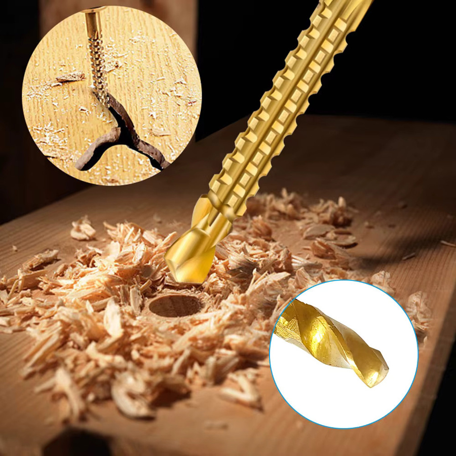 3er-Set Sägebohrer für Holzbearbeitung in Gold für DIY-Lochbohrungen und unregelmäßige Ausschnitte - Bild 2