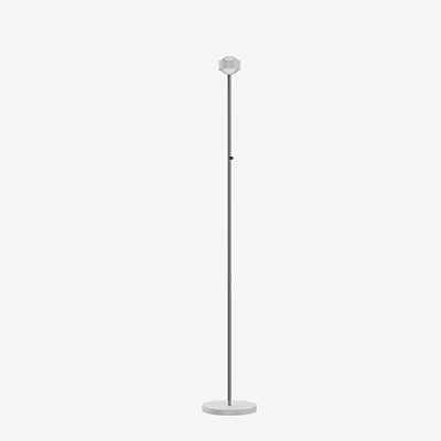 Top Light Puk Eye LED Stehleuchte in Weiß Matt und Chrom mit matter Linse