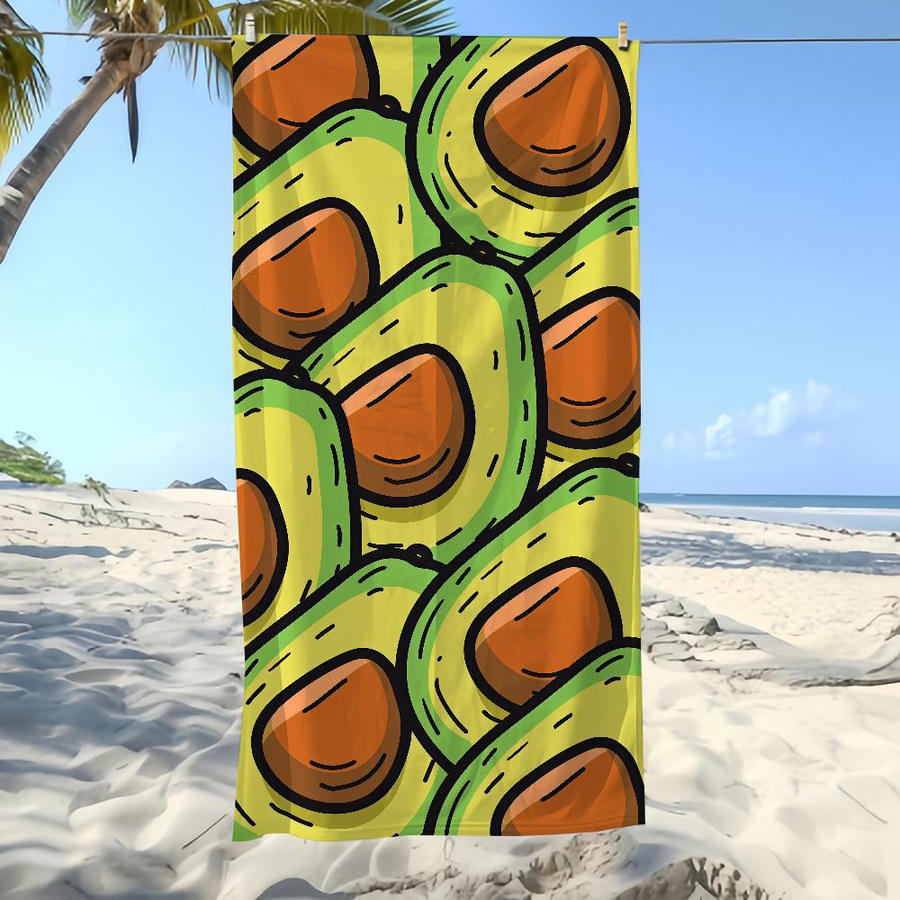 Schnelltrocknendes Handtuch mit Avocado-Motiv in Weiß, B: 30 cm, H: 60 cm - Bild 3