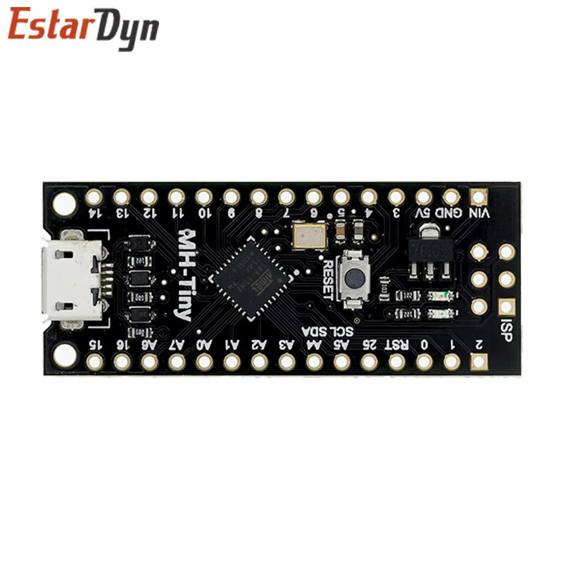 Estardyn ATTINY88 Mikro-Entwicklungsboard 16MHz in Schwarz, kompatibel mit Digispark ATTINY85 und NANO V3.0 ATmega328 - Bild 2