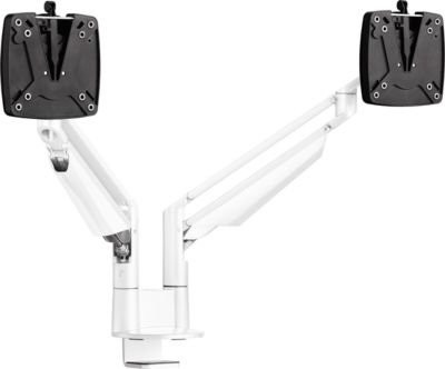 Novus CLU Duo C 2-fach-Monitorarm für bis zu 27 Zoll, Tischhalterung, schwenk- und höhenverstellbar, weiß - Bild 1