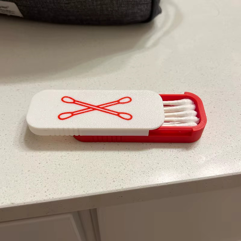 Tragbare Mini-Aufbewahrungsbox für Wattestäbchen mit Deckel aus Kunststoff, staubdichte Reisebox mit mehreren Fächern - Bild 2