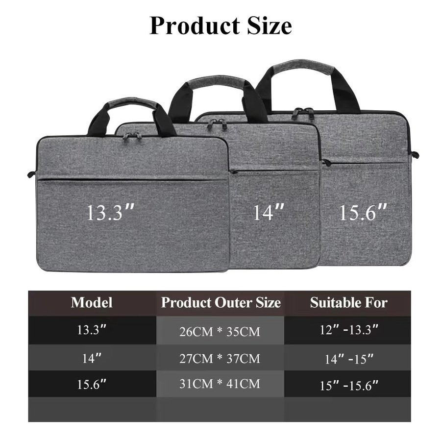Hansong Business-Laptoptasche als Umhängetasche und Aktentasche für 13 bis 15,6 Zoll Notebooks in Schwarz und Grau - Bild 5