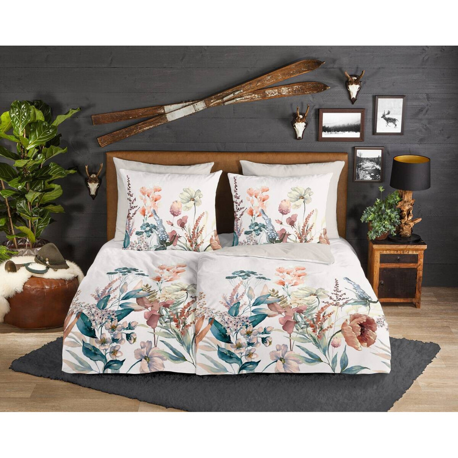 Aime Flanell Bettwäsche Good Morning aus Baumwolle mit floralem Design, Mehrfarbig, B/L: 135 x 200 cm und 80 x 80 cm - Bild 2