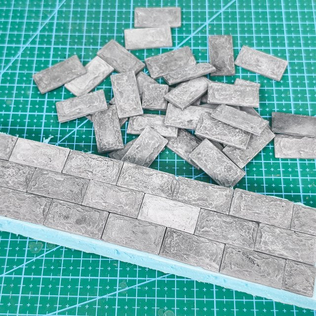 TERAYSUN Miniatur-Maßstabsmodelle Ziegel, 10-teiliges Set, Grau - Bild 1