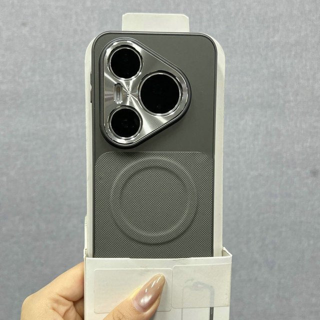 Magnetische MagSafe Schutzhülle mit luxuriöser Stoffstruktur für Huawei Pura 90, Pura 80 und Mate80 Pro Max in Schwarz oder Orange - Bild 1
